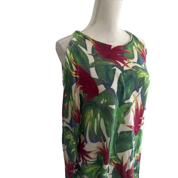 SHOW ME YOUR MUMU Tropical Knit Cold Shoulder Blouse Top Size Medium - Picture 5 of 8